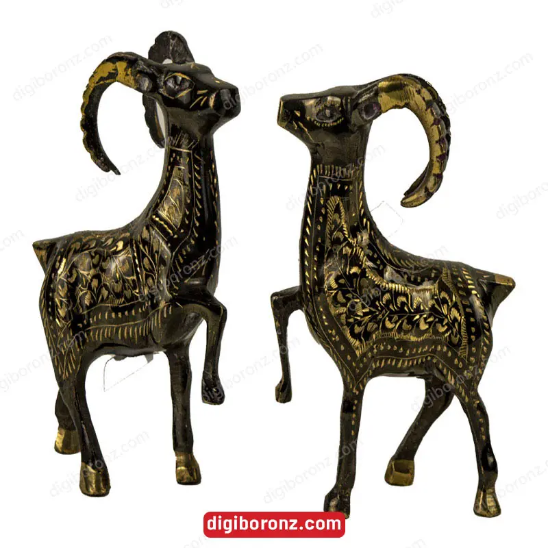 مجسمه قوچ برنجی برنزی قلم دست